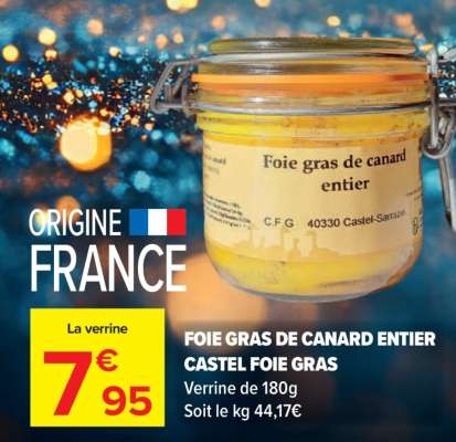 FOIE GRAS DE CANARD ENTIER CASTEL FOIE GRAS
