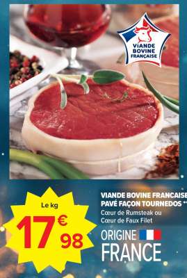VIANDE BOVINE FRANCAISE PAVÉ FAÇON TOURNEDOS