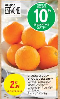 ORANGE A JUS ET/OU A DESSERT