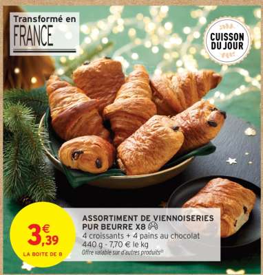 ASSORTIMENT DE VIENNOISERIES PUR BEURRE X8
