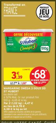 Margarine Oméga 3 Doux OD St Hubert