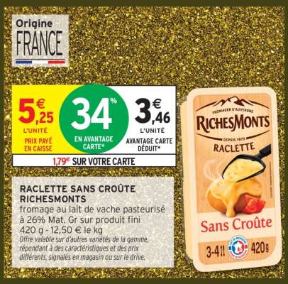 Raclette sans croûte RichesMonts