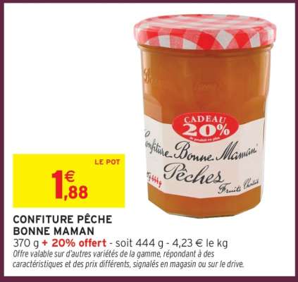 CONFITURE PÊCHE BONNE MAMAN