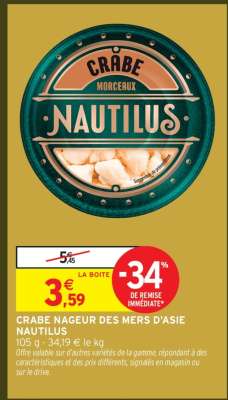 CRABE NAGEUR DES MERS D'ASIE NAUTILUS