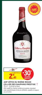 AOP Côtes du Rhône Rouge Cellier des Dauphins Prestige