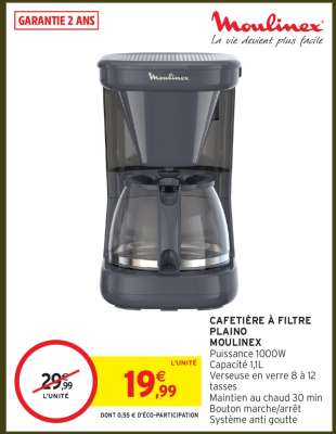 CAFETIÈRE À FILTRE PLAINO MOULINEX
