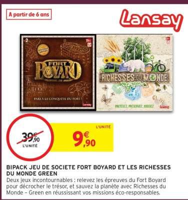 Bipack Jeu de Societe Fort Boyard et Les Richesses du Monde Green