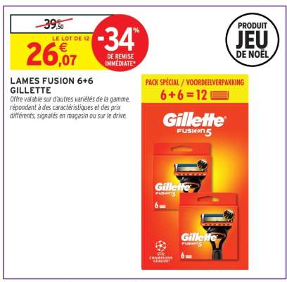 Lames Fusion 6+6 Gillette