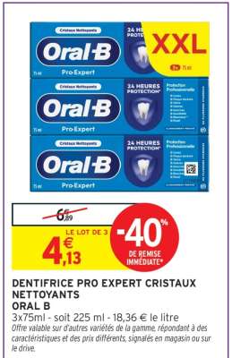 DENTIFRICE PRO EXPERT CRISTAUX NETTOYANTS ORAL B