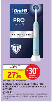 BROSSE À DENTS ÉLECTRIQUE PRO SÉRIES 1 NETTOYAGE 3D BLUE CROSS ACTION