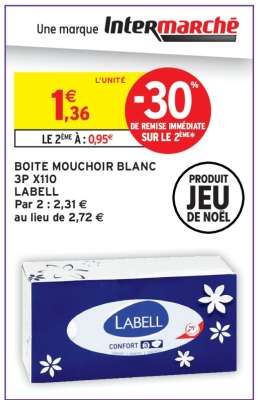 BOITE MOUCHOIR BLANC 3P X110