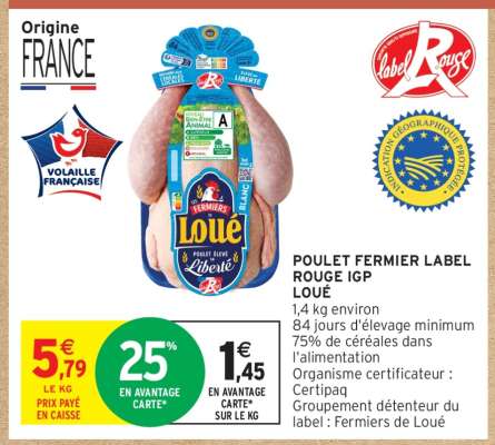 POULET FERMIER LABEL ROUGE IGP LOUÉ