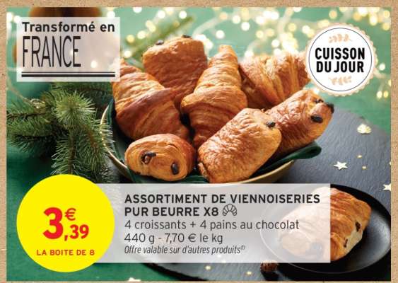 ASSORTIMENT DE VIENNOISERIES PUR BEURRE X8