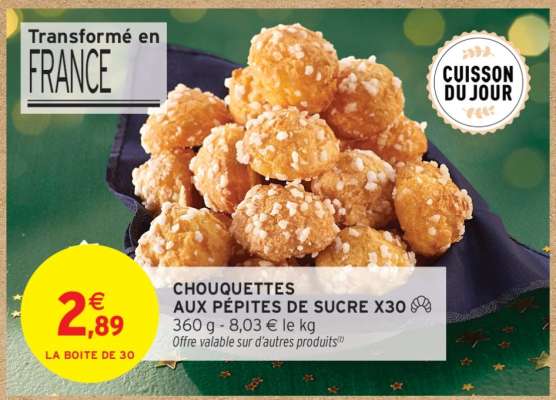 CHOUQUETTES AUX PÉPITES DE SUCRE X30