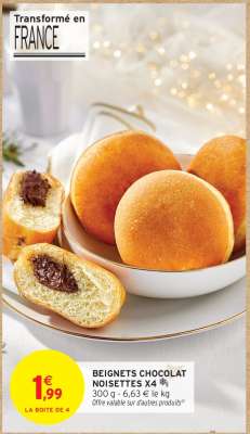 BEIGNETS CHOCOLAT NOISETTES X4
