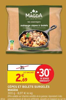 CÈPES ET BOLETS SURGELÉS MAGDA