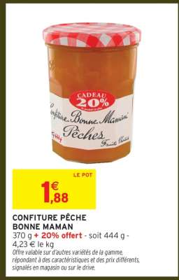 CONFITURE PÊCHE BONNE MAMAN