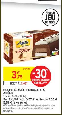 BUCHE GLACÉE 3 CHOCOLATS ADÉLIE