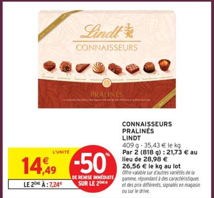 CONNAISSEURS PRALINÉS LINDT