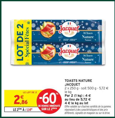 TOASTS NATURE JACQUET