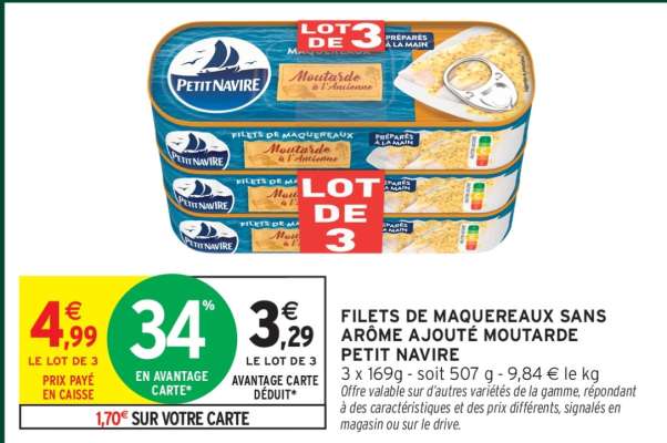 Filets de Maquereaux Sans Arôme Ajouté Moutarde Petit Navire