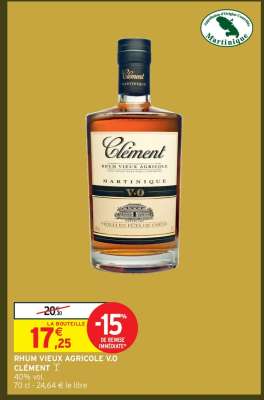 RHUM VIEUX AGRICOLE V.O CLÉMENT