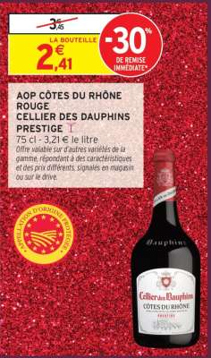 AOP Côtes du Rhône Rouge Cellier des Dauphins Prestige