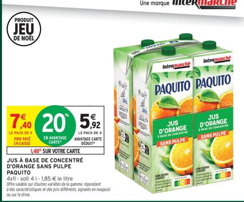 PAQUITO Jus d'Orange Sans Pulpe