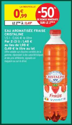 Eau Aromatisée Fraise Cristaline
