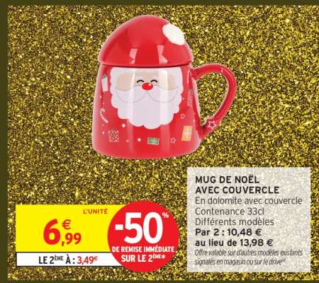 Mug de Noël avec couvercle