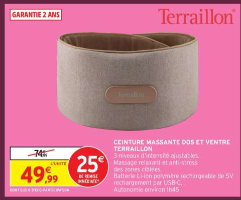 Ceinture Massante Dos et Ventre Terraillon