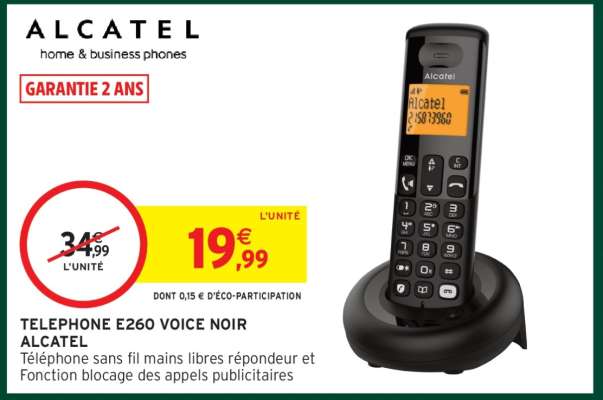 TELEPHONE E260 VOICE NOIR ALCATEL