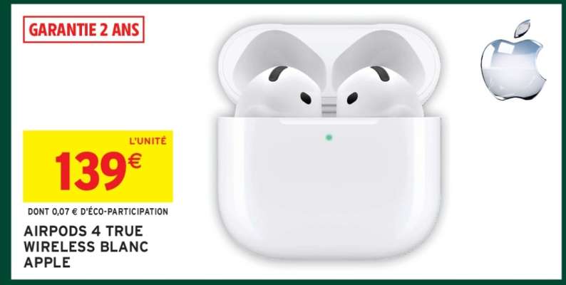 AirPods 4 True Wireless Blanc Apple