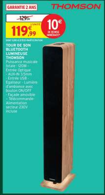 TOUR DE SON BLUETOOTH LUMINEUSE THOMSON