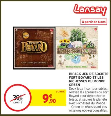 Bipack Jeu de Societe Fort Boyard et Les Richesses du Monde Green