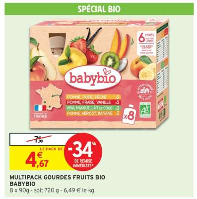 MULTIPACK GOURDES FRUITS BIO BABYBIO