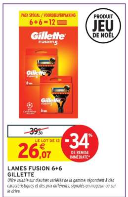 Lames Fusion 6+6 Gillette