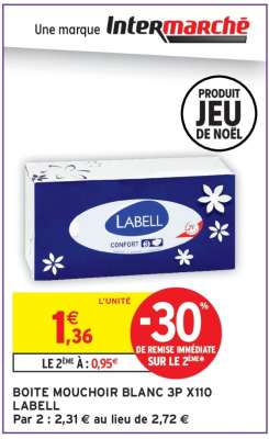 BOITE MOUCHOIR BLANC 3P X110 LABELL