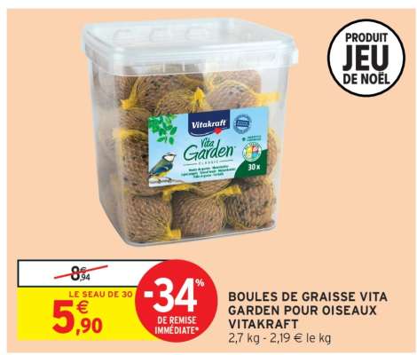 BOULES DE GRAISSE VITA GARDEN POUR OISEAUX VITAKRAFT