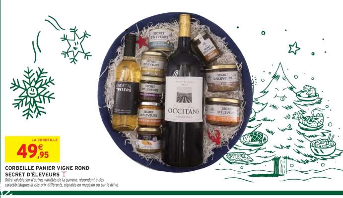 CORBEILLE PANIER VIGNE ROND SECRET D'ELEVEURS