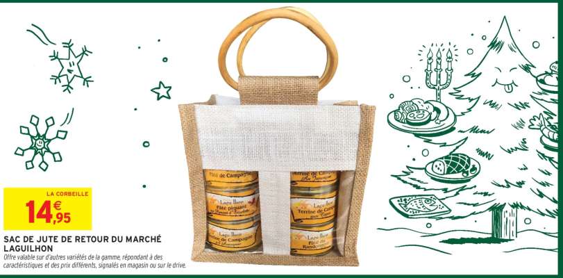 SAC DE JUTE DE RETOUR DU MARCHÉ LAGUILHON