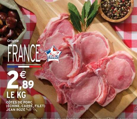 CÔTES DE PORC (ÉCHINE, CARRÉ, FILET) JEAN ROZÉ