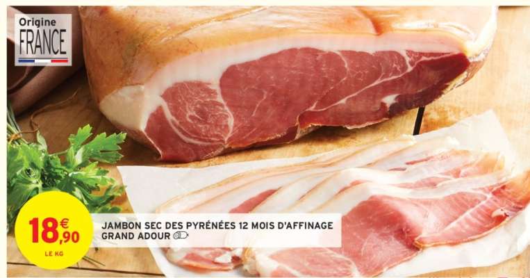 JAMBON SEC DES PYRÉNÉES 12 MOIS D'AFFINAGE GRAND ADOUR