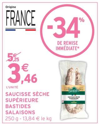 SAUCISSE SÈCHE SUPÉRIEURE BASTIDES SALAISONS