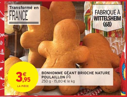 BONHOMME GÉANT BRIOCHE NATURE POULAILLON