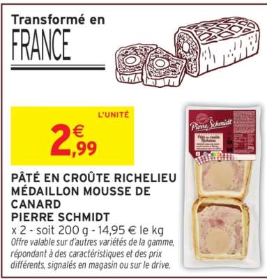 PÂTÉ EN CROÛTE RICHELIEU MÉDAILLON MOUSSE DE CANARD PIERRE SCHMIDT