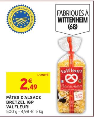 PATES D'ALSACE BRETZEL IGP VALFLEURI
