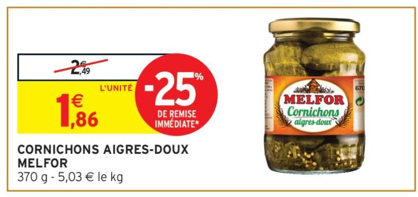 CORNICHONS AIGRES-DOUX MELFOR