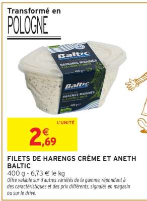 FILETS DE HARENGS CRÈME ET ANETH BALTIC