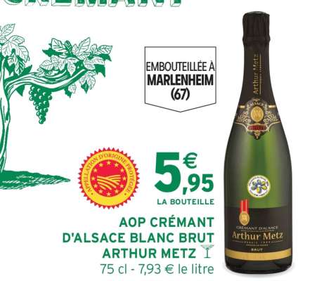 AOP CRÉMANT D'ALSACE BLANC BRUT ARTHUR METZ